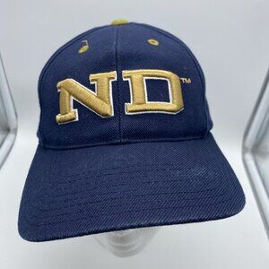 Notre Dame Fighting Irish Blue Cap Hat Snap-back Vintage Logo Athletic